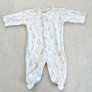 Kissy Kissy Giraffe Print Footie Sz 6-9 Months